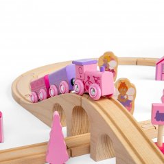 Bigjigs Rail Dřevěná vláčkodráha osmička pro princezny 35 dílů