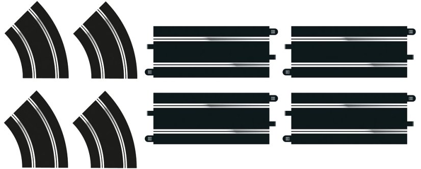 Scalextric Set 4x R2 zatáčka a 4x rovinka