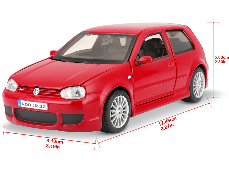 Maisto Volkswagen Golf R32 1:24 červená