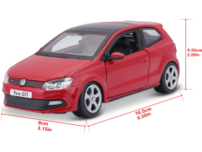 Bburago Plus VW Polo GTI Mark 5 1:24 červená