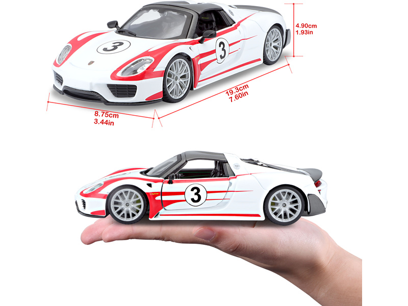 Bburago Porsche 918 Weissach 1:24 bílá