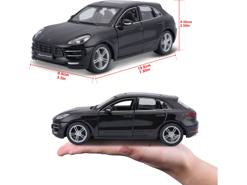 Bburago Plus Porsche Macan 1:24 černá metalíza