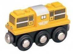 Maxim Dřevěná dieselová lokomotiva žlutá