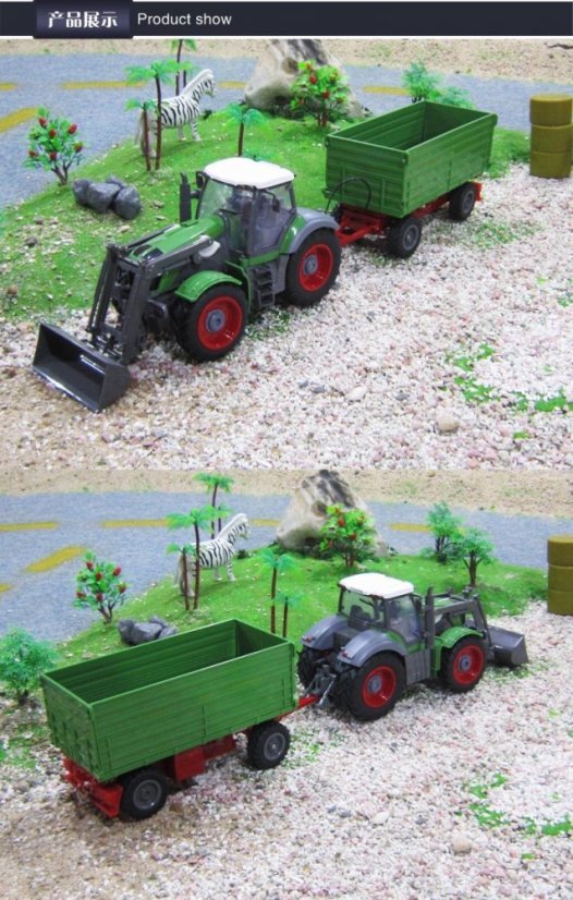 Cartronic RC traktor se sklápěcím vozem a lopatou 1:28
