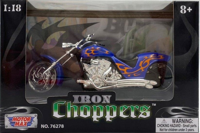 Motormax Motorka Chopper Iron 1:18 (Modrá)