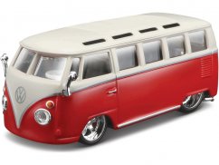 Bburago Volkswagen Van Samba 1:32 červeno-bílá