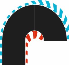 52005 Zatáčky se zúženou dráhou 180° L/R Hybrid