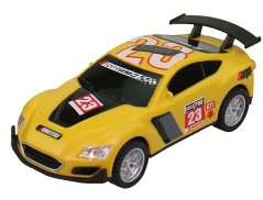 Auto supersport žluté na autodráhu 1:43