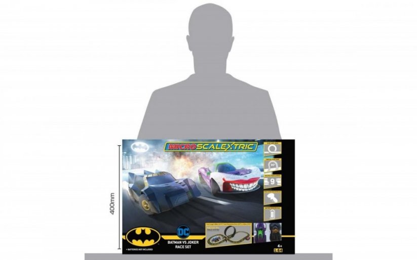 Autodráha MICRO SCALEXTRIC G1155M - Batman vs Joker (Battery Powered) (1:64)