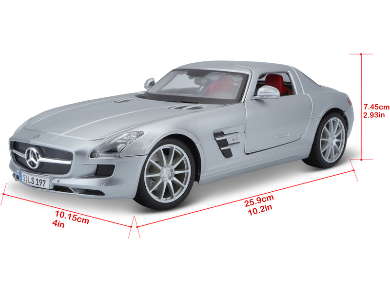 Maisto Mercedes-Benz SLS AMG 1:18 stříbrná