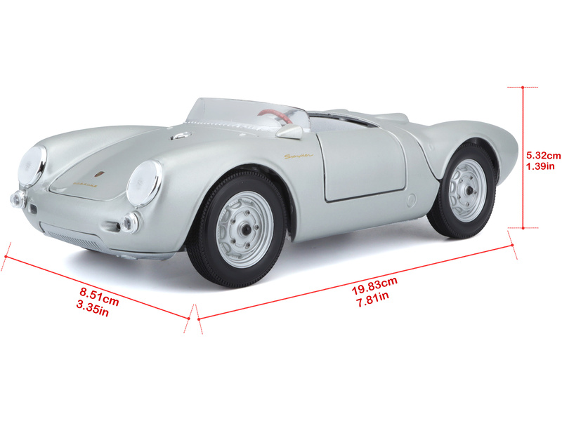 Maisto Porsche 550 A Spyder 1:18 stříbrná