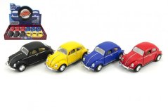 Auto Kinsmart VW Classical Beetle červené kov/plast 13cm na zpětné natažení
