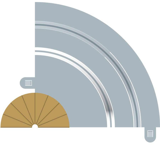 R1 vnitřní půlkruh zatáčky