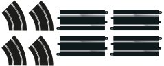 C8198 Scalextric Straight and R2 Curves Track Extension Pack